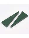 Mediniai karoliukai-pakabukai ,žalia spalva 40x15 mm., 6 vnt.
