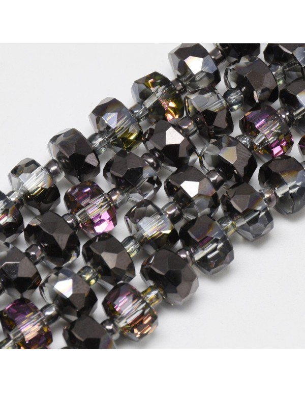 Kristalų juosta 8x5 mm., juoda pusiau dengta sp., 1 juota ( apie 80 vnt.)