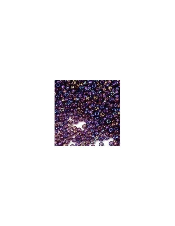 Preciosa, čekiškas biseris apie 50 gr. ( 6/0 ) skaidri , marga , violetinė su AB danga sp.