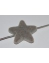 Plastikinis-akrilinis karoliukas " Žvaigždė " , pilka sp. , 22x22x6 mm. 1 vnt.