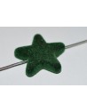Plastikinis-akrilinis karoliukas " Žvaigždė " ,tamsiai žalia sp. , 22x22x6 mm. 1 vnt.