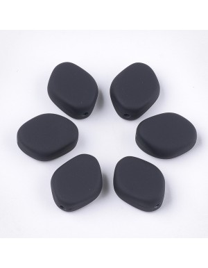 Plastikinis - akrilinis karoliukas , 20x16x9 mm. , juoda sp. , 1 vnt.
