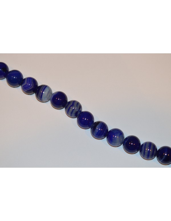 Agatas 18 mm.mėlynas, dryžuotas 1 juosta
