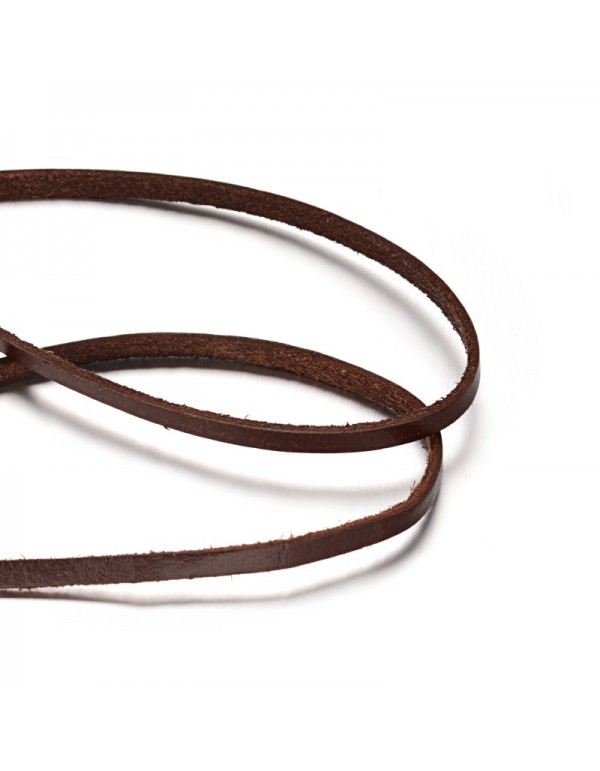 Odinė virvutė 5 x2,5 mm. tamsiai  ruda, 1 m.