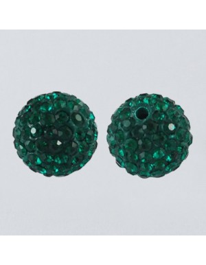 Šambalos karoliukas, žalia ( Emerald) sp. 10 mm. 1 vnt.