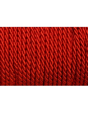 Dekoratyvinė virvelė 3,2 mm.raudona , 1 m.