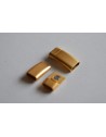 Magnetinis užsegimas ,matinė aukso sp. 25x12 mm, įklijavimui 10x3 mm, 1 vnt.