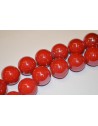 Keramikos karoliukai 14 mm., raudona spalva , 1 juosta