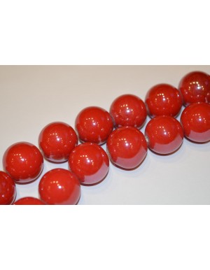 Keramikos karoliukai 18 mm., raudona spalva , 1 juosta