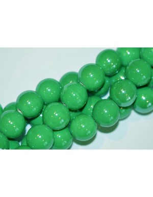 Keramikos karoliukai 14 mm., žalia spalva , 1 juosta