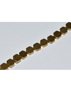 Hematito karoliukai , apie 4x2 mm., aukso spalva, 1 juosta ( 100 vnt.)