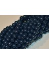 Stikliniai karoliukai ( dažyti ) 10 mm., tamsiai mėlyna sp., 1 juosta ( apie 80 vnt.)