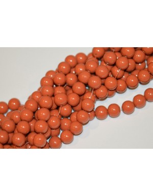 Stikliniai karoliukai ( dažyti ) 10 mm., rudai oranžinė sp., 1 juosta ( apie 80 vnt.)