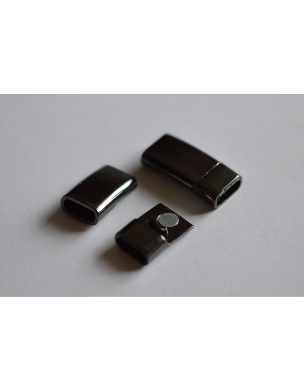 Magnetinis ,juodinto metalo spalvos užsegimas, 25x10 mm., įklijavimui 8x3 mm., 1 vnt.
