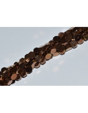 Hematito  karoliukai, bronzinė sp., 4x4x2 mm, 1 juosta ( apie 100 vnt.)