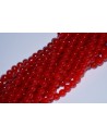 Stikliniai karoliukai ( skaidrūs ) 8 mm., raudona ( raud. serbentu sp.) sp., 1 juosta ( apie 100 vnt.)