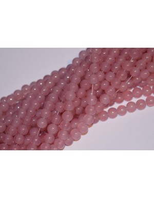 Stikliniai karoliukai ( skaidrūs ) 10 mm., rožinė sp., 1 juosta ( apie 80 vnt.)