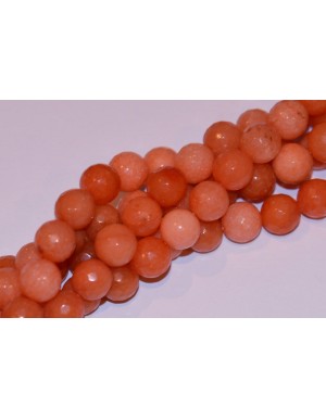 Žadeitas , briaunuotas , 10 mm, rudai oranžinis sp. , 1 juosta ( apie 38 vnt.)