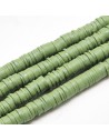 Polimeriniai karoliukai , žalia-alyvuogių sp., 6x1 mm., 1 juosta ( apie  390 vn.)