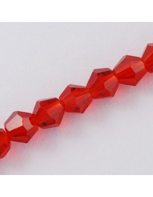 Bikone forma 6x6 mm., raudona sp.,1 juosta ( apie 50 vnt.)