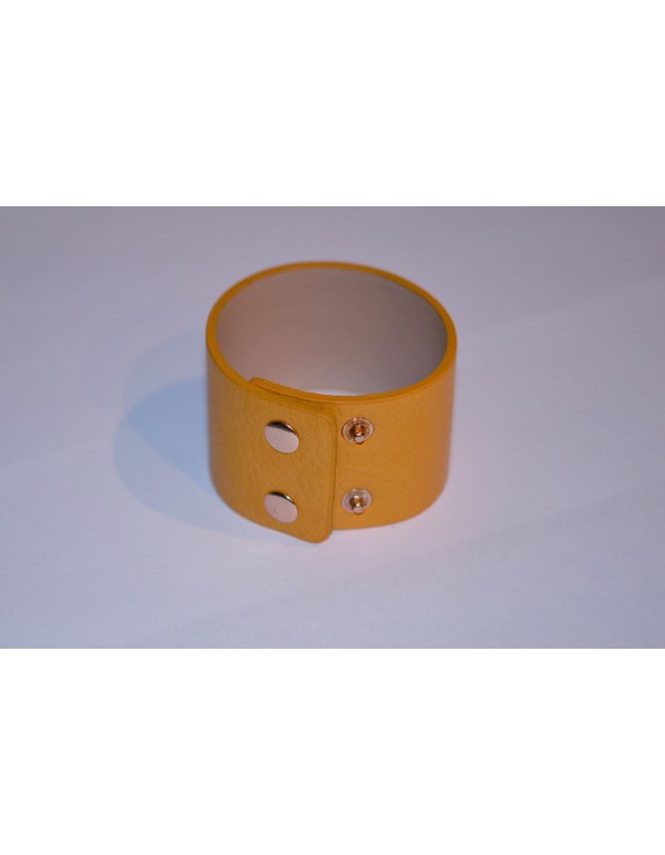 Dirbtinės odos ruošinys apyrankėms, geltona sp., 210x43 mm, 1 vnt.