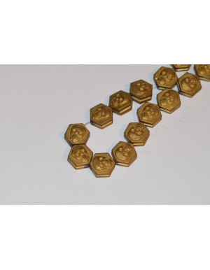 Hematito karoliukas, aukso sp., 10x9x5,5 mm. 1 vnt.